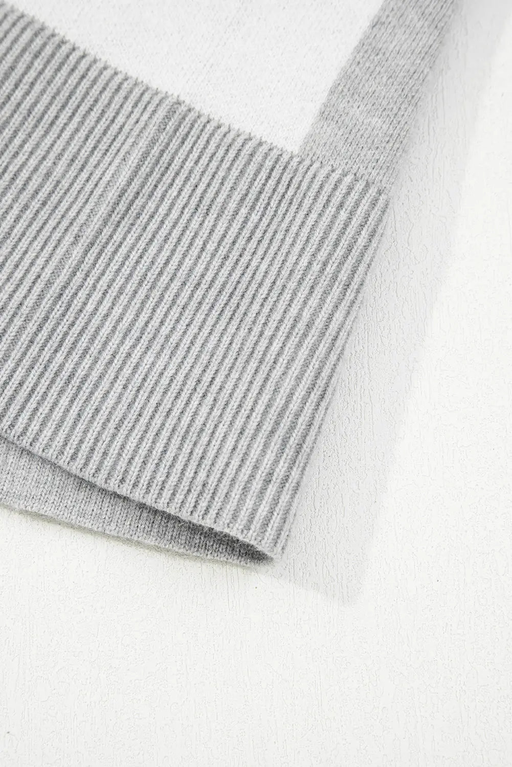 Gray Plus Size Checkered Pattern Button Polo Collar Split Sweater Dear-Lover Dropshipping