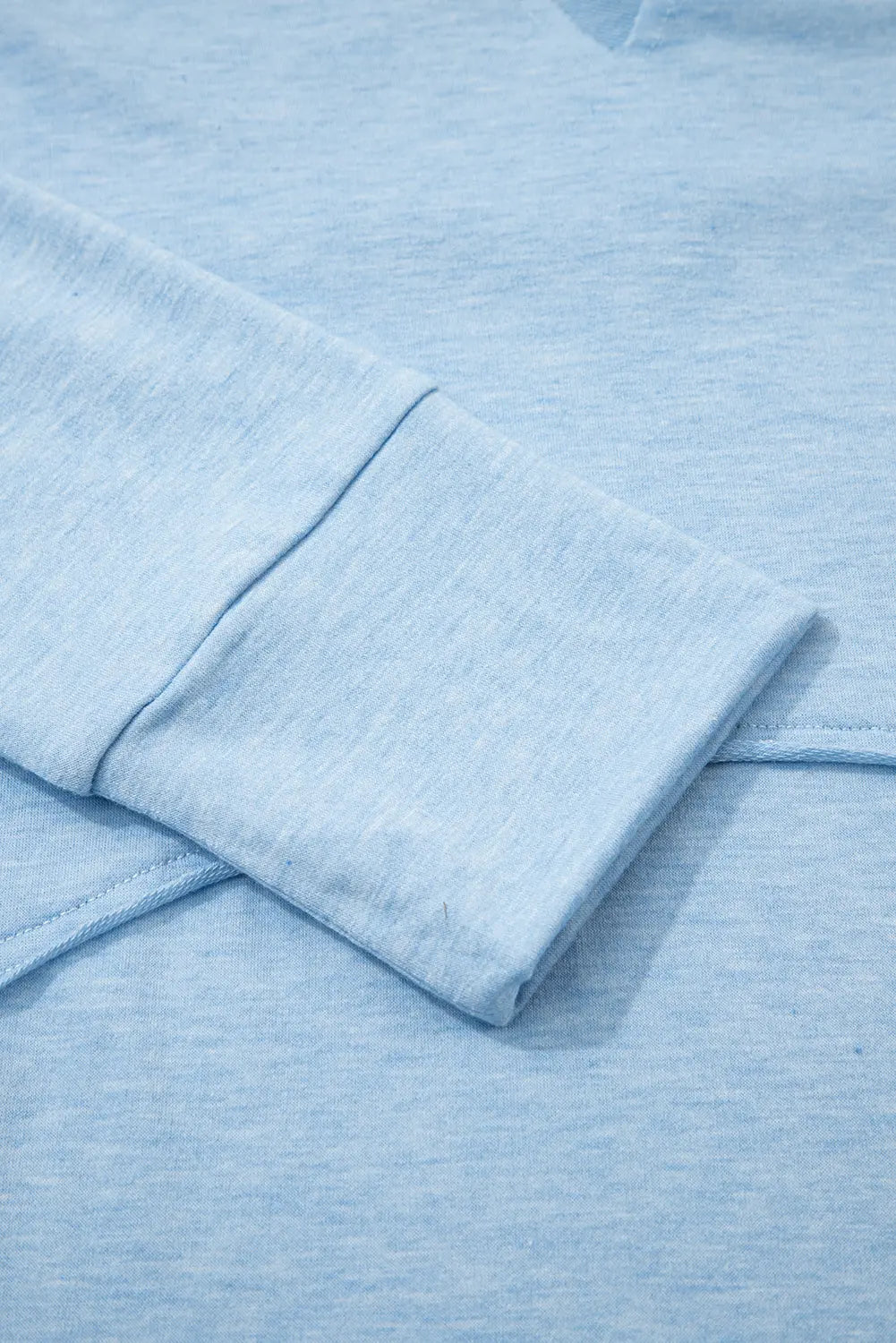 Myosotis Notched Neck Terry Raw Hem Long Sleeve Top Dear-Lover Dropshipping