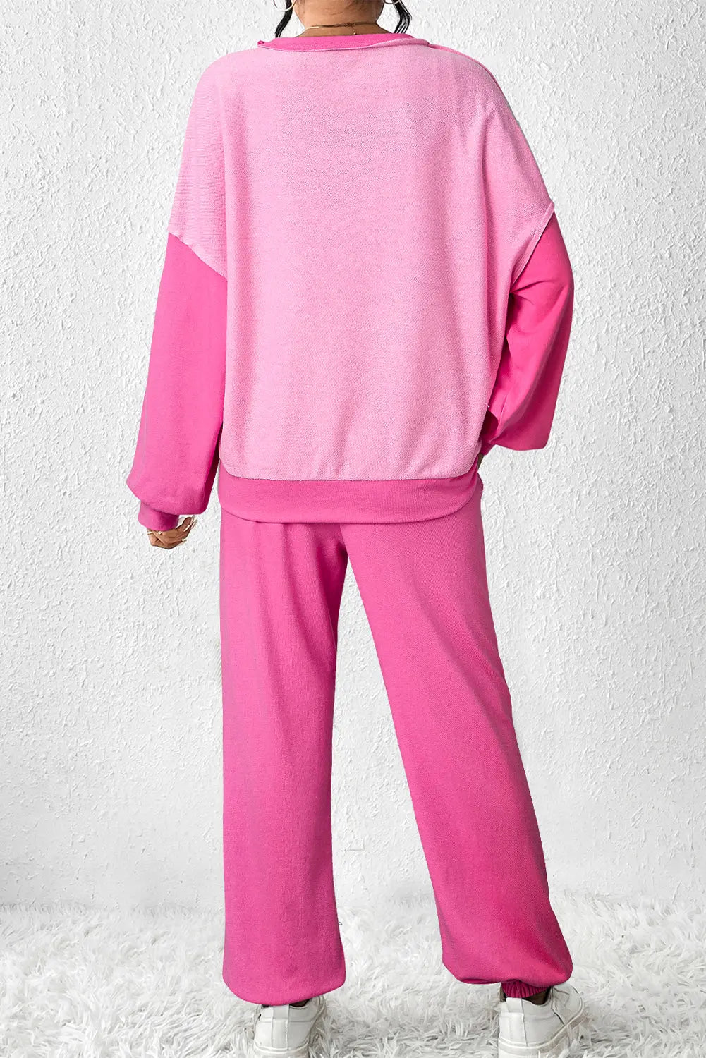 Bonbon Contrast Patchwork Pullover and Drawstring Joggers Set Dear-Lover Dropshipping