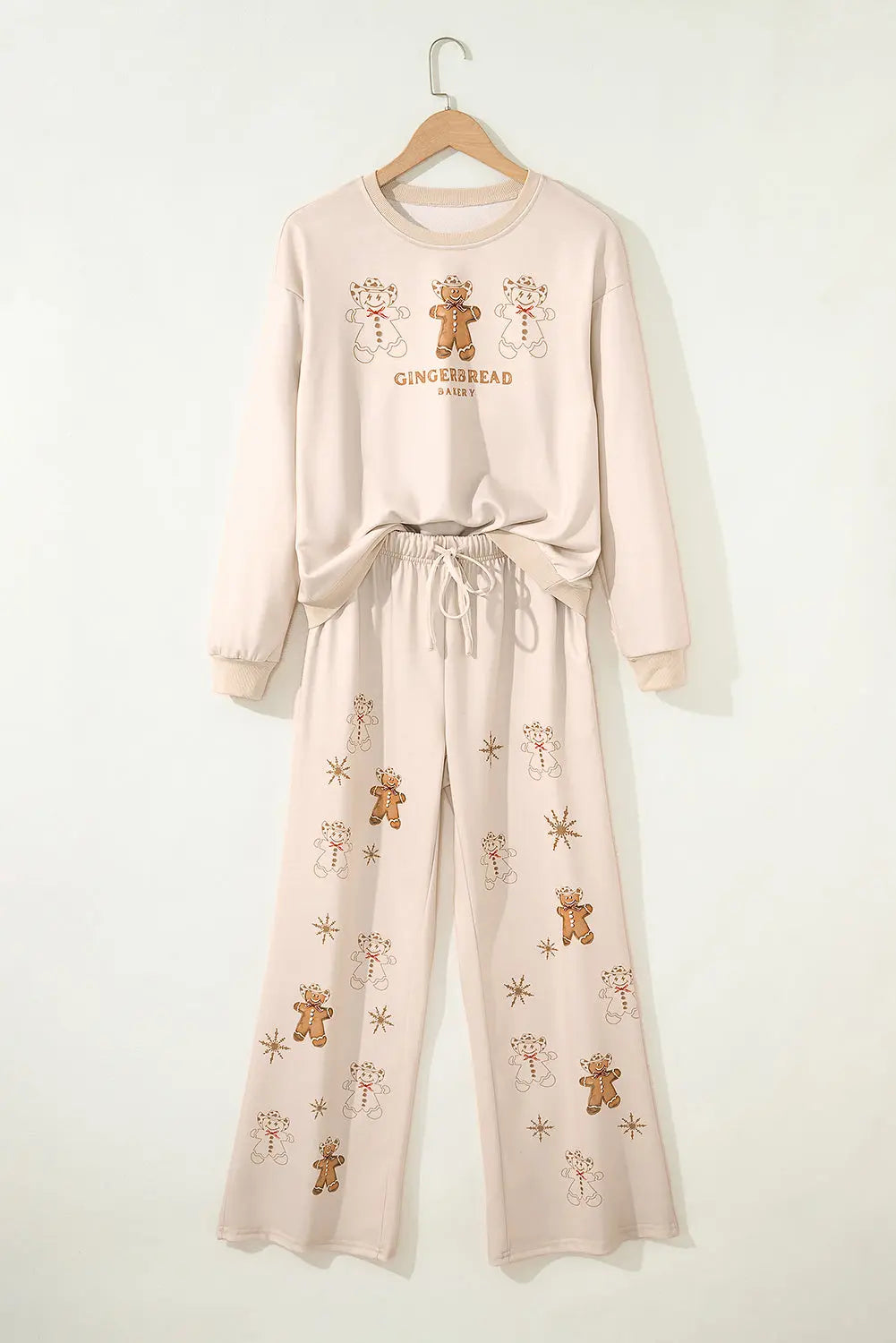 Jet Stream GINGERBREAD BAKERY Christmas Print 2pcs Lounge Set Dear-Lover Dropshipping