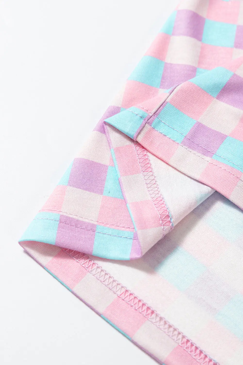 Purple Checkered Pattern Short Sleeve Pajamas Set Dear-Lover Dropshipping