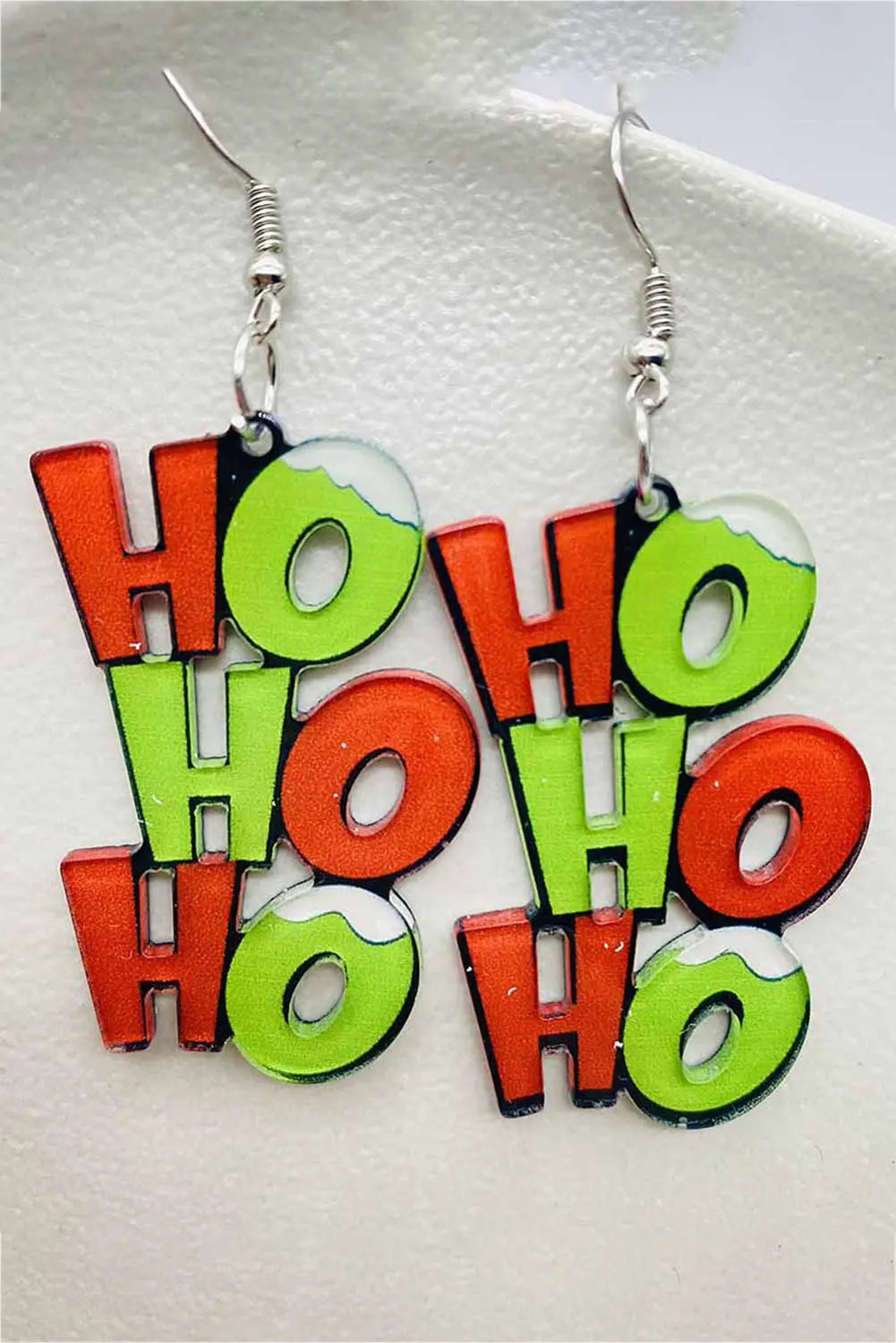 Green HO HO HO Dangle Christmas Earrings Dear-Lover Dropshipping