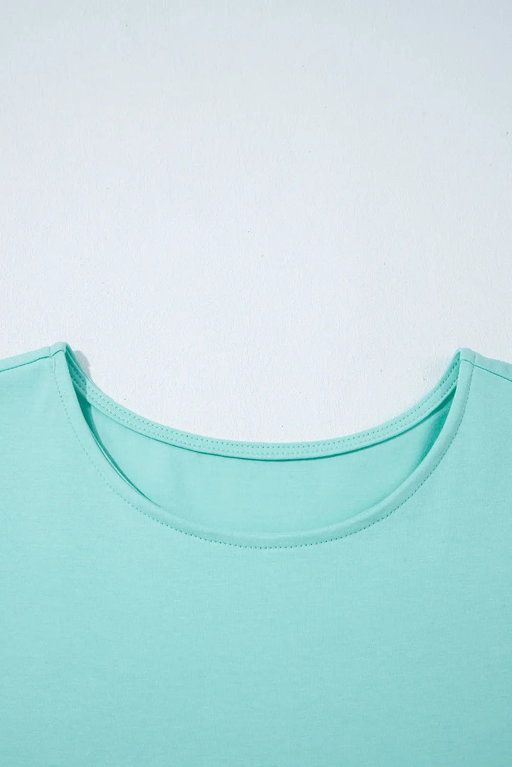 Mint Green Frilled Trim Crew Neck Loose Fit Mini Dress Dear-Lover Dropshipping