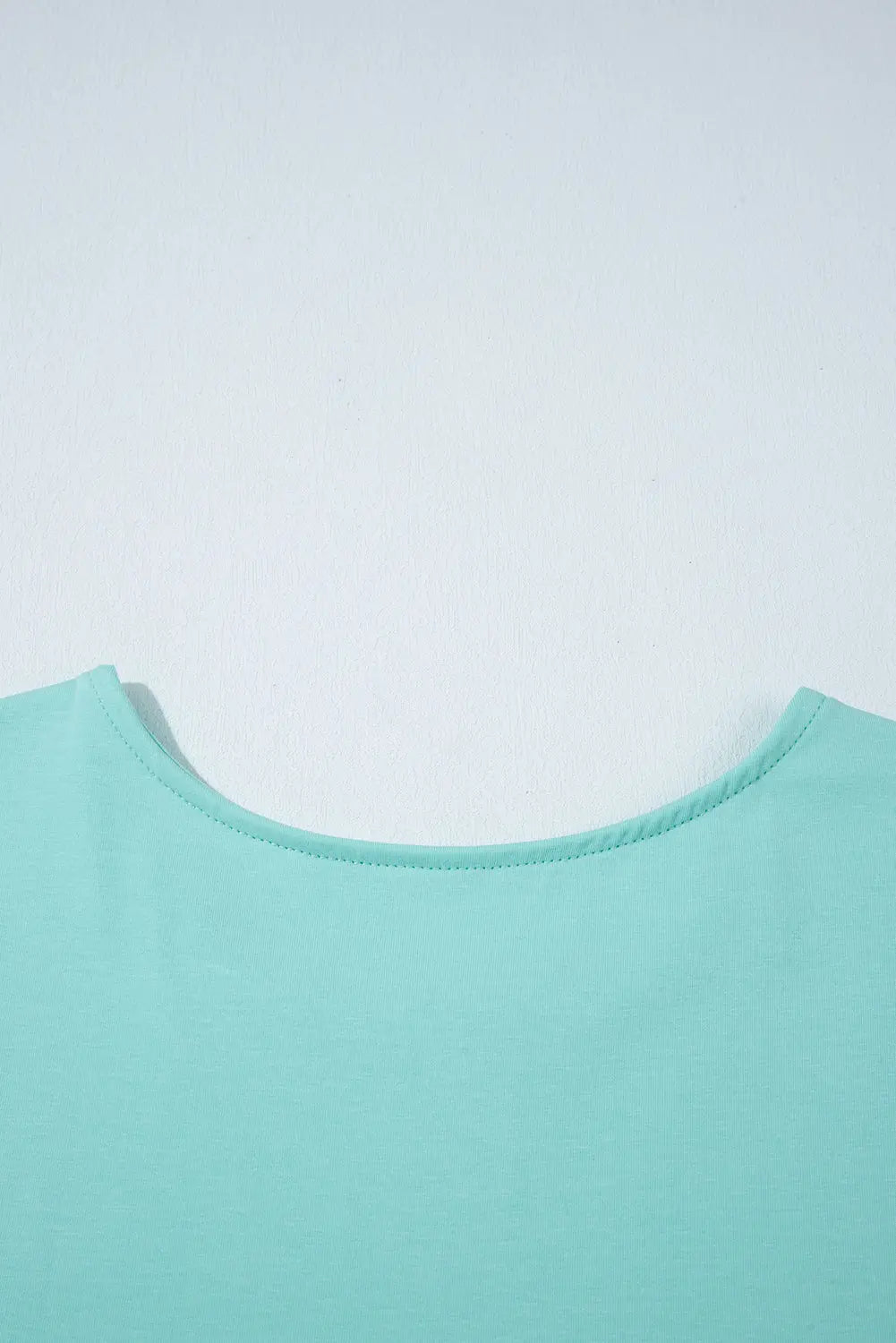 Mint Green Frilled Trim Crew Neck Loose Fit Mini Dress Dear-Lover Dropshipping