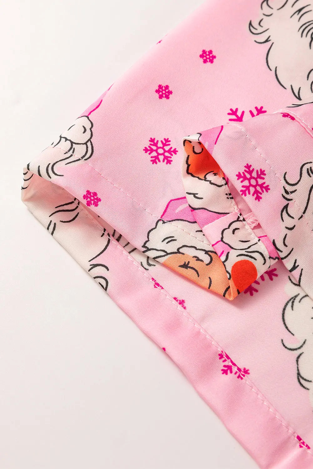 Pink Santa Claus Snowflake Long Sleeve Shirt Christmas Pajama Set Dear-Lover Dropshipping