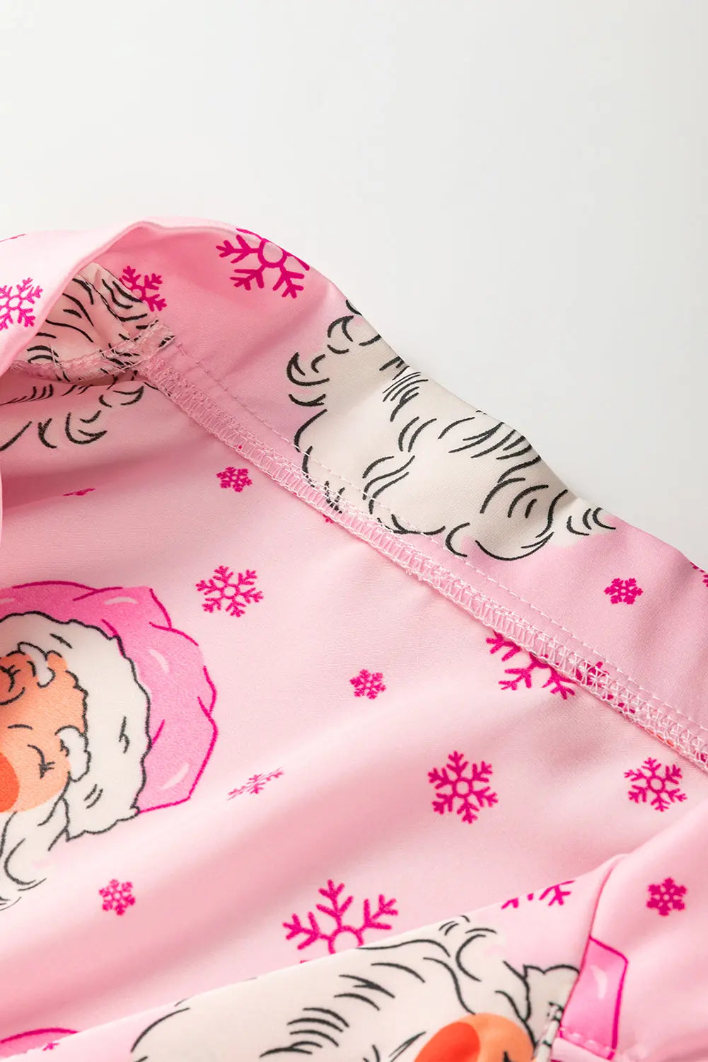 Pink Santa Claus Snowflake Long Sleeve Shirt Christmas Pajama Set Dear-Lover Dropshipping